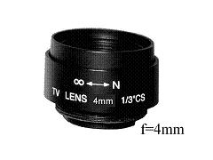 Objektiv C4, Fixfocal, f=4mm, fix iris, CS-mount