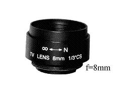 Objektiv C8, Fixfocal, f=8mm, fix iris, CS-mount