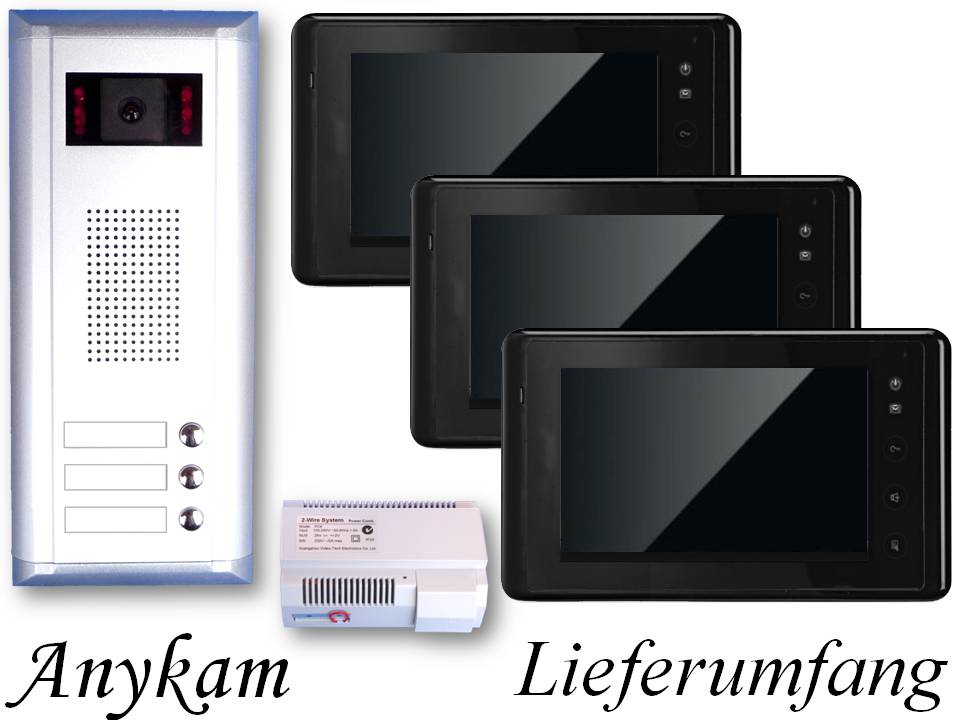 Video Türsprechanlage, Türklingel mit Kamera und Farbmonitor 3
