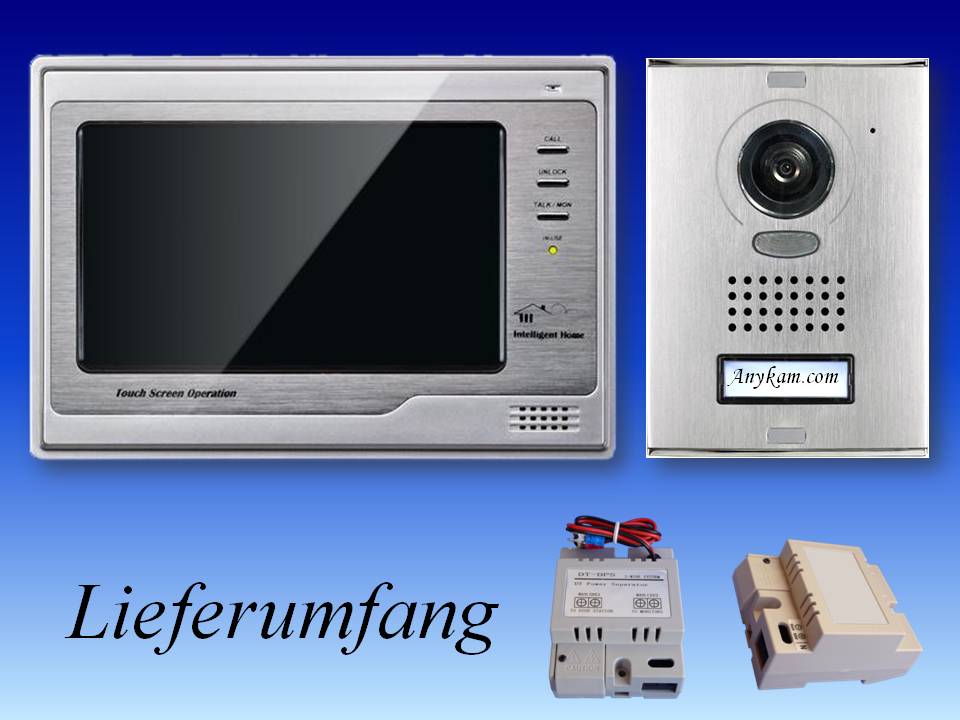 Video Türsprechanlage Klingelanlage Kamera Türklingel Aluminium UP