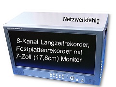 8-KANAL FESTPLATTENREKORDER H.264 Monitor TFTDVR-6108V