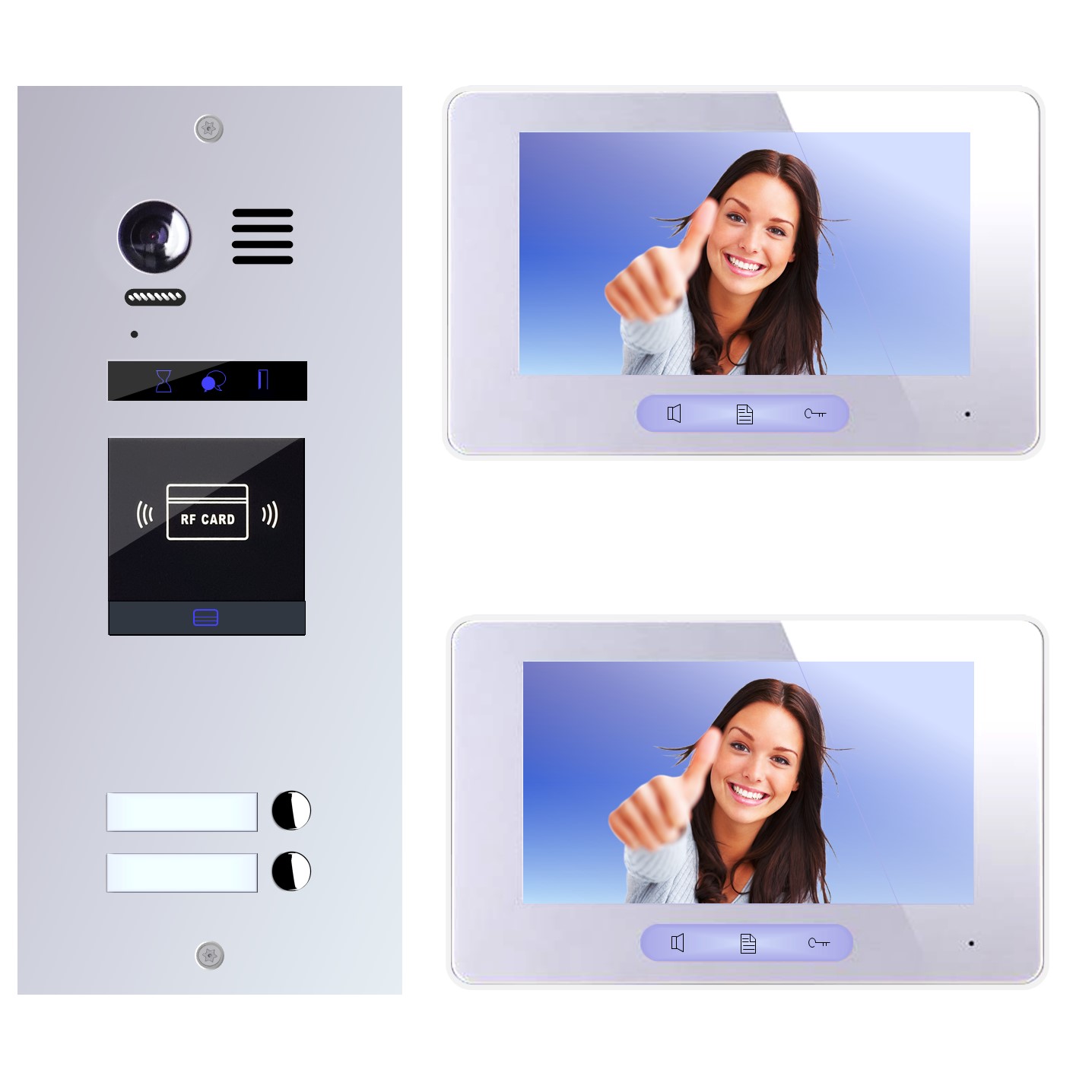 XC111-2 Kamera ID Zugang Für 2 Familien Video Türsprechanlage Gegensprechanlage 