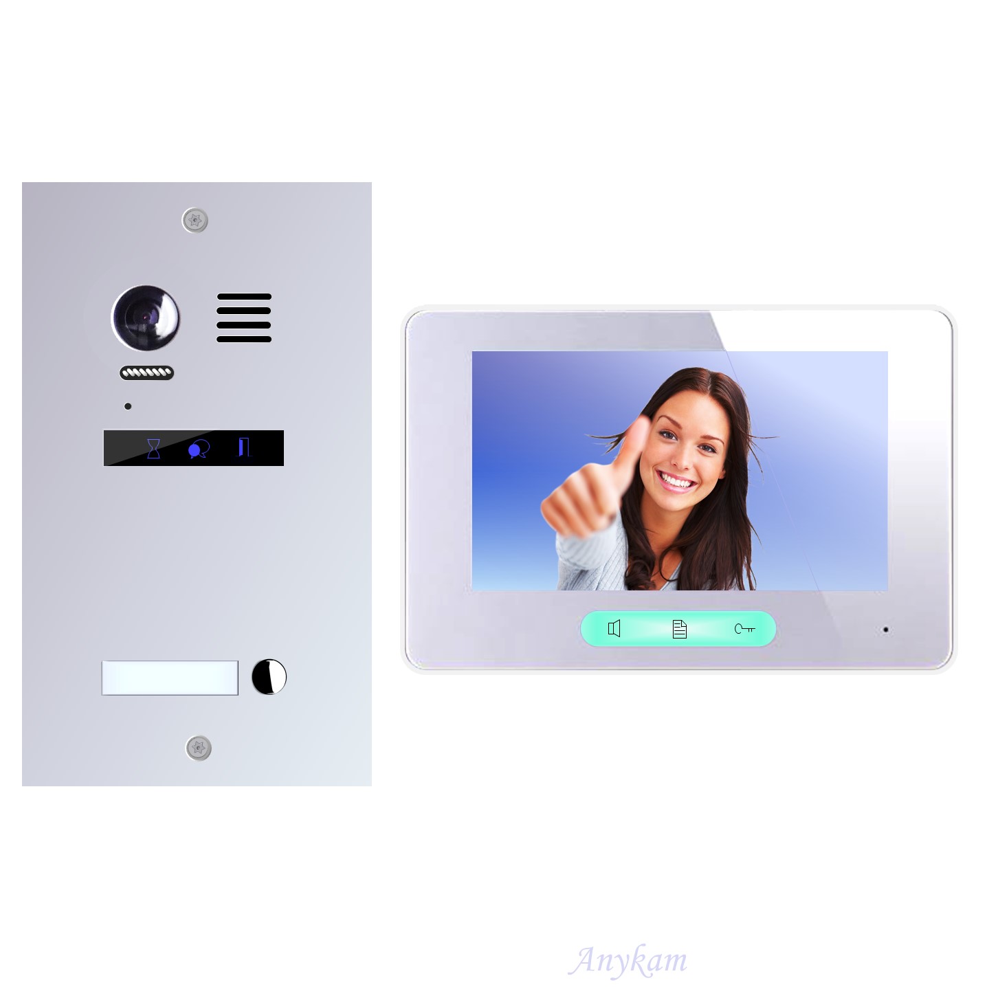 Design Farb Video Türsprechanlage für Einfamilienhaus Videosprechanlage Gegensprechanlage Klingelanlage Interfon mit 2-Draht Technik