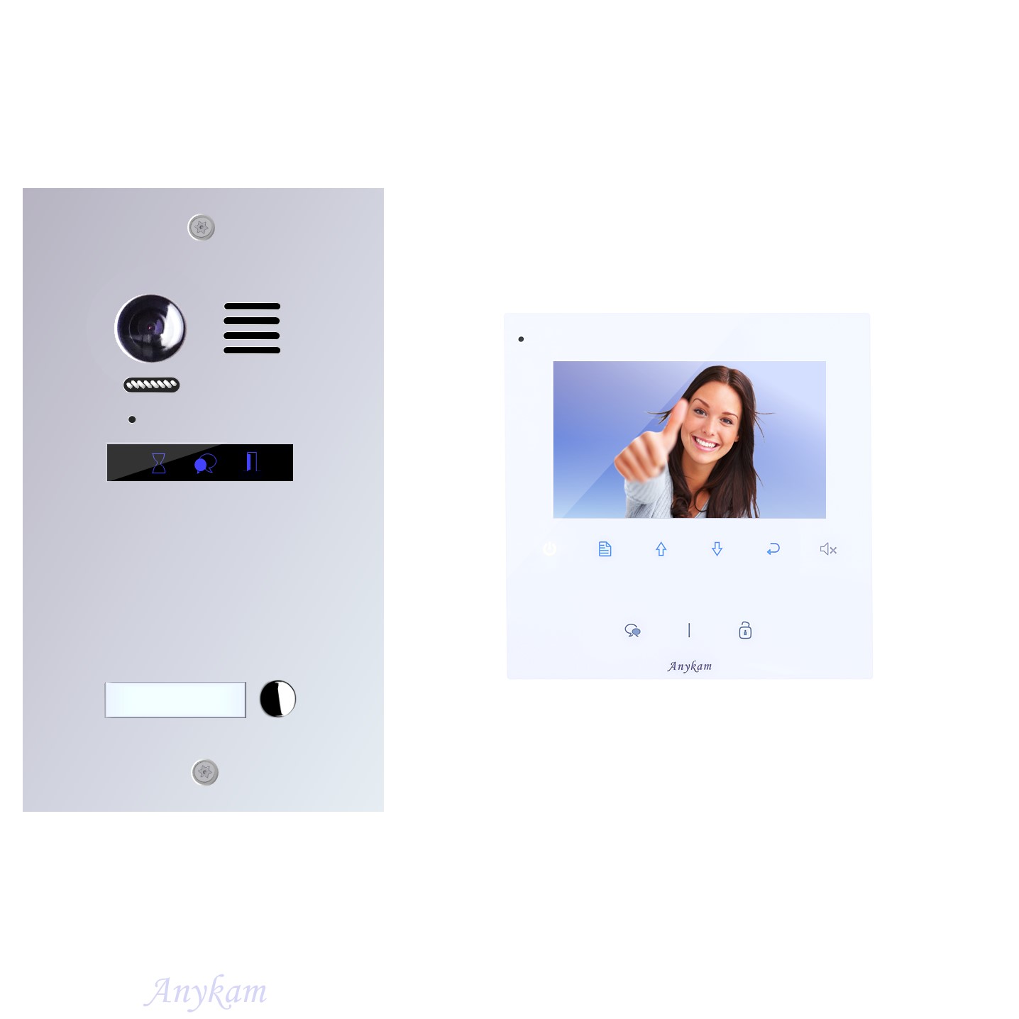 Design Farb Video Türsprechanlage für Einfamilienhaus Videosprechanlage Gegensprechanlage Klingelanlage Interfon mit 2-Draht Technik