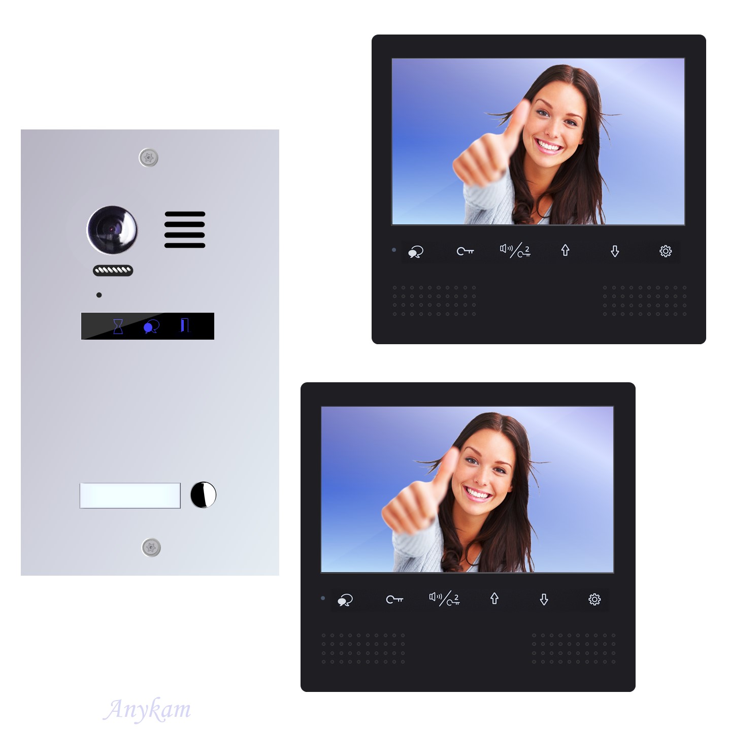 Design Farb Video Türsprechanlage für Einfamilienhaus Videosprechanlage Gegensprechanlage Klingelanlage Interfon mit 2-Draht width=